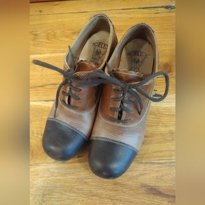 Fly London brown wedge lace ups Size 38